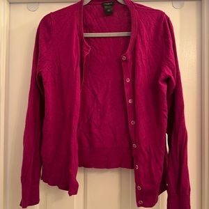 Ann Taylor L Dark Pink Cardigan